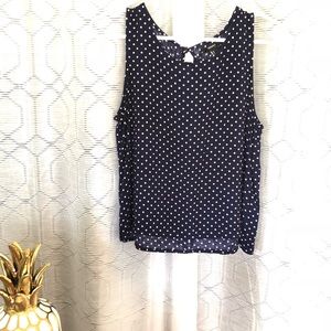 Forever 21 Polka dot tank Navy Blue Size L